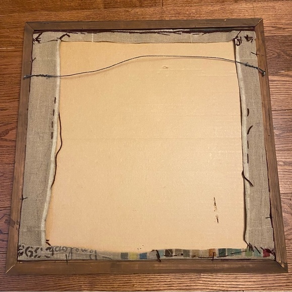 Vintage framed embroidered‎ wall art  work - Picture 5 of 15